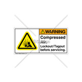 Warning/Compressed Air Label (H4005-524WHTL)