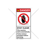 Danger/Stay Clear Label (H6008-44DVPJ)