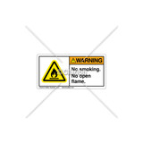 Warning/No Smoking/No flame/Flammable MaterialLabel (H6020-P28WHBK)