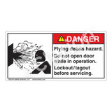 Danger/Flying Debris Hazard Label (4019-WPDHP)