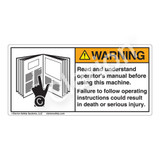Warning/Read & Understand (H6018-X2WV) Label