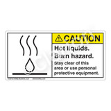 Caution/Hot Liquids Label (6068-KKCH)