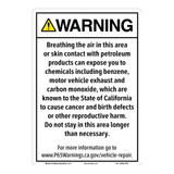 CA Prop 65 Vehicle Repair Exposure Sign (CA65-VR1-)