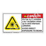 Danger/Visible & Invisible Laser Radiation Label (CDRH3023-)