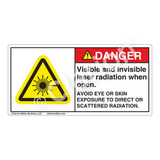 Danger/Visible & Invisible Laser Radiation Label (CDRH4006-)