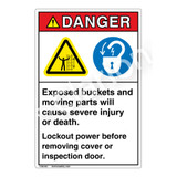 Danger Exposed Buckets Label (EMC 22)