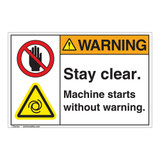 Warning Stay Clear Label (EMC 403)
