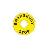 Emergency Stop (65mm Circle W/22.5mm Hole) Label (ES65-22.5)