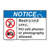 Notice Restricted Area Sign (F1105-)