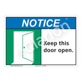 Notice Keep Door Open Sign (F1130-)