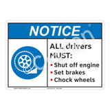 Notice All Drivers Sign (F1133-)