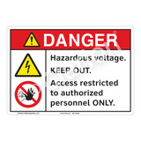 Danger Hazardous Voltage Sign (F1151-)