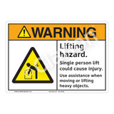Warning Lifting Hazard Sign (F1168-)