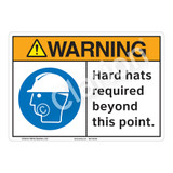 Warning Hard Hats Sign (F1190-)