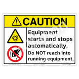 Caution/Equipment Starts and Stops Sign (F1328-)
