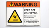 Warning Keep Off Conveyor Sign (F1329-)