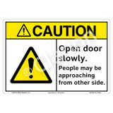 Caution/Open Door Slowly Sign (F1333-)