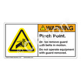 Warning/Pinch Point Label (H1009-T27WH)