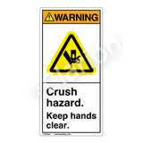 Warning/Crush Hazard Label (H1017-PCWV)