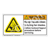 Warning/Keep Hands Clear Label (H1047-WXWH)