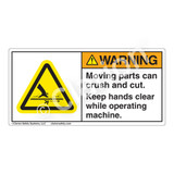Warning/Moving Parts Can Crush Label (H1057-FTWH)