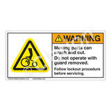 Warning/Moving Parts Can Crush (1017-FTWH) Label