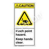 Caution/Pinch Point Hazard Label (H1105-G3CV)
