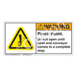 Warning/Pinch Point Label (H1154-T26WH)