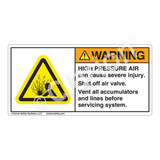 Warning/High Pressure Air Label (H4005-337WH)
