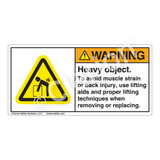 Warning/Heavy Object Label (H5101-BKWH)