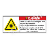 Danger/Laser Radiation Label (H6003-8VDH)