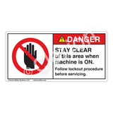 Danger/Stay Clear Label (H6008-26DH)