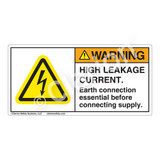 Warning/High Leakage Current Label (H6010-2BWH)