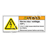 Warning/Hazardous Voltage Label (H6010-2LWH)