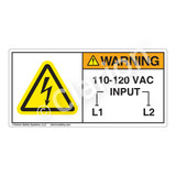 Warning/110-120 VAC Label (H6010-4MWH)