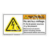 Warning/Hazardous Voltage Label (H6010-61WH)