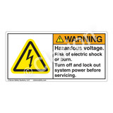 Warning/Hazardous Voltage Label (H6010-97WH)