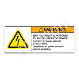 Warning/This Equipment Is Powered Label (H6010-B08WH)