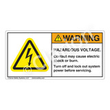Warning/Hazardous Voltage Label (H6010-B1WH)