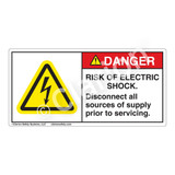 Danger/Risk of Electric Shock Label (H6010-BDDH)