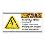 Warning/Hazardous Voltage Label (H6010-BGWH)