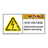 Warning/High Voltage Label (H6010-BUWH)