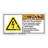 Warning/Electric and Mechanical Hazard (H6010/1014-5FWH) Label