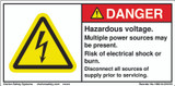Danger/Hazardous Voltage Label (H6010-C91DH)