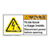 Warning/Hazardous Voltage Label (H6010-H3WHP)