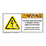 Warning/Hazardous Voltage Present Label (H6010-J71WH)