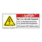 Danger/Severe Shock Hazard Label (H6010-KEDH)
