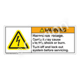 Warning/Hazardous Voltage Label (H6010-PGWH)