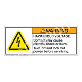 Warning/Hazardous Voltage Label (H6010-PHWH)