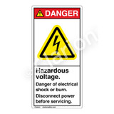 Danger/Hazardous Voltage Label (H6010-PPDV)